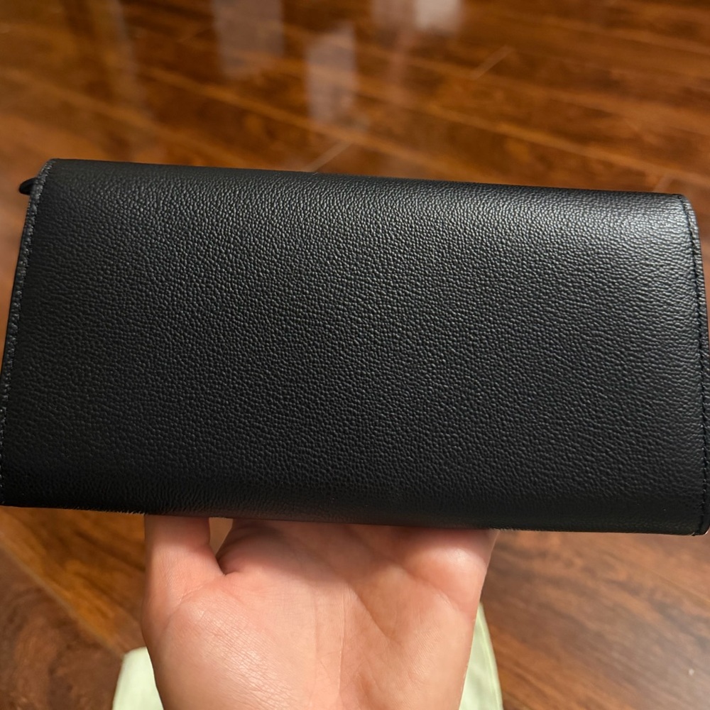 Burberry Porter Black Leather Flap Wallet - Picture 2 of 4